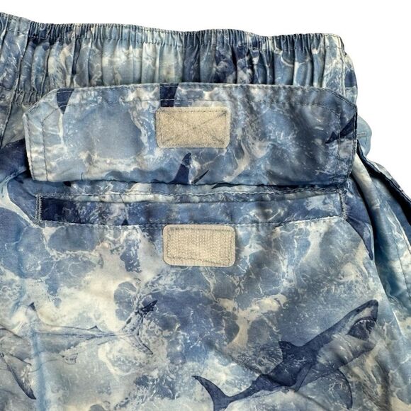 ROKKA ROLLA Quick Dry Mesh Lined Blue Shark Swim Trunks Size Small - Picture 12 of 14